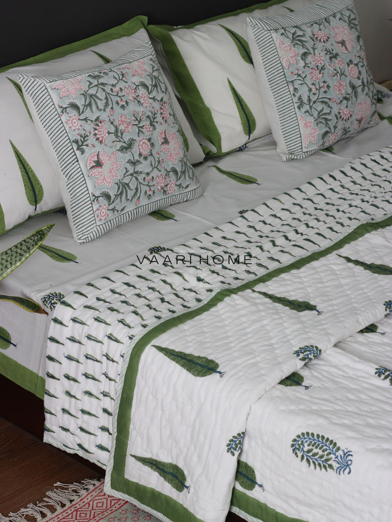 Green cypress cotton bedsheet