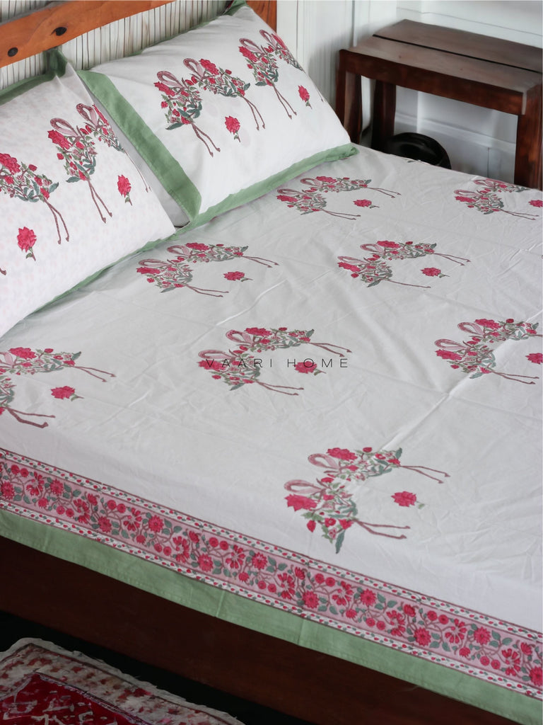 Flamingo Phool cotton bedsheet