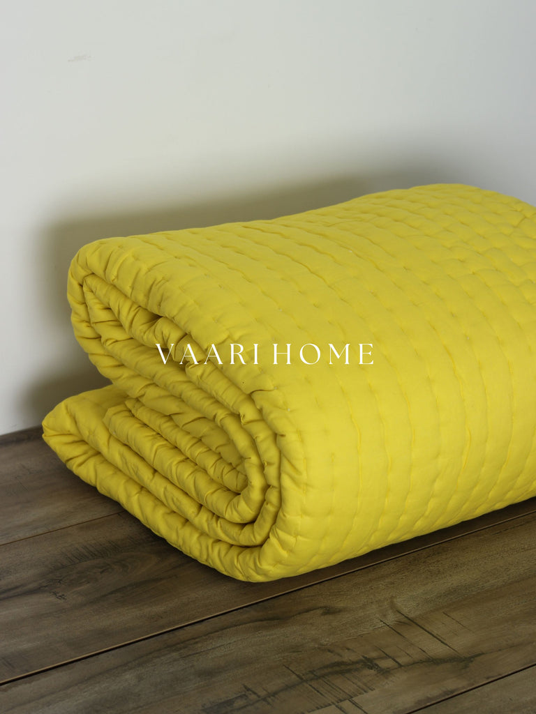 Yellow Cotton Double Quilt